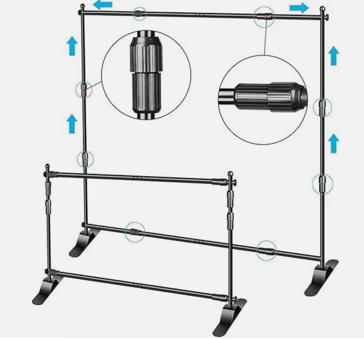 2.4x3m Heavy Duty Telescopic Backdrop Stand