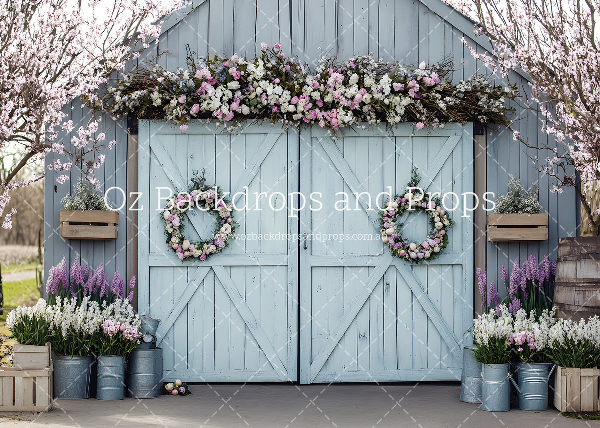 Sky Blue Flower Barn