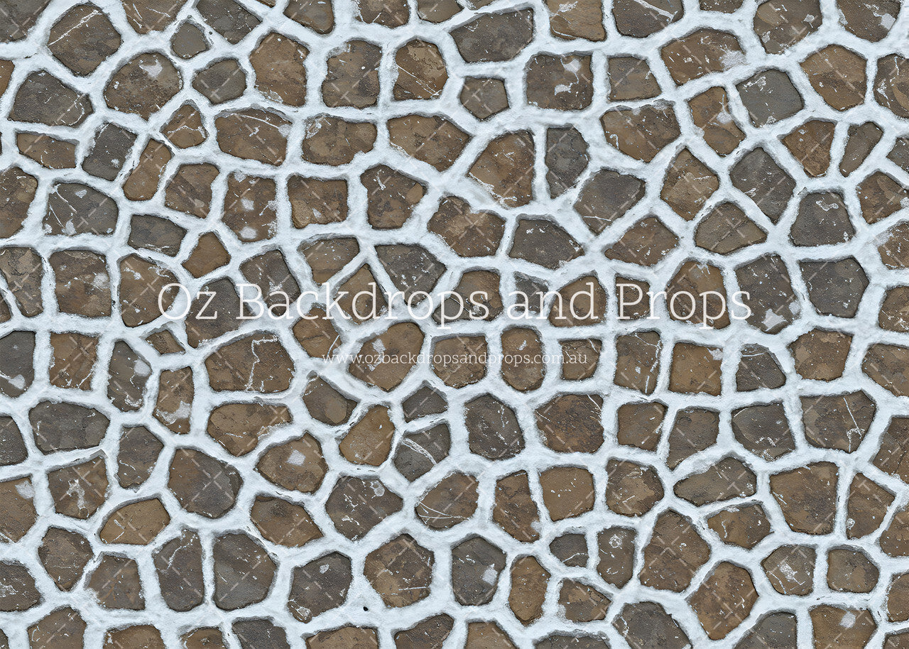 Snowy Outlined Stones