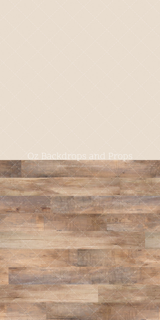 Solid Beige & Dakota Wood Two in One