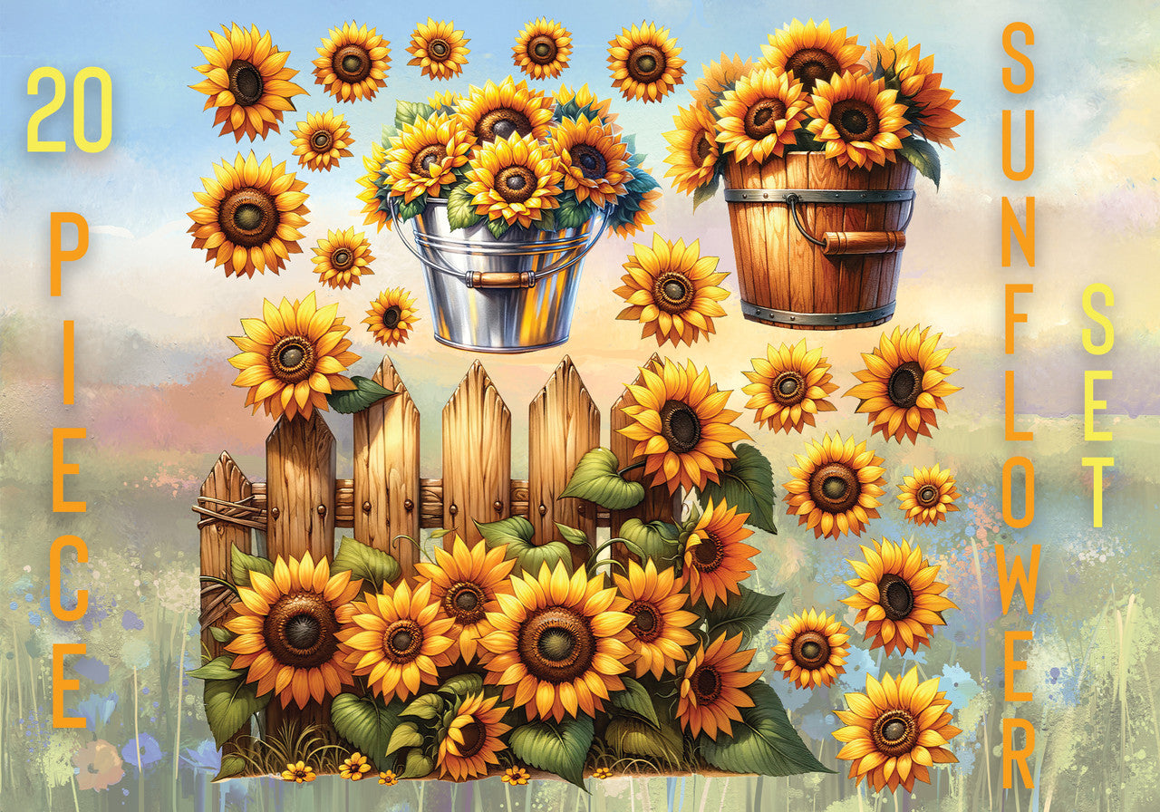 Sunflower Cutout Set (20 Piece)