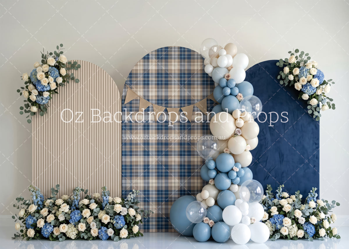 Tartan Blue Flowers