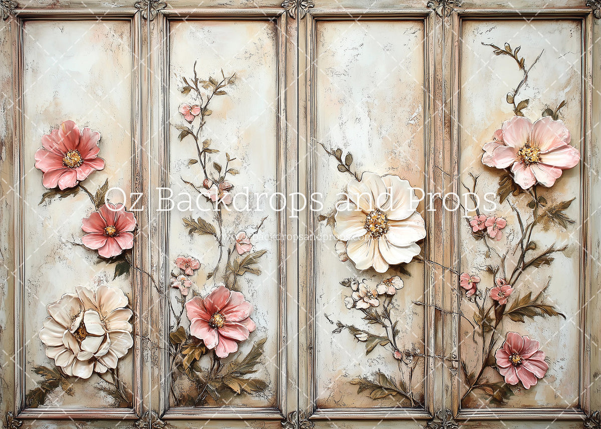 Textured Floral Wainscoting