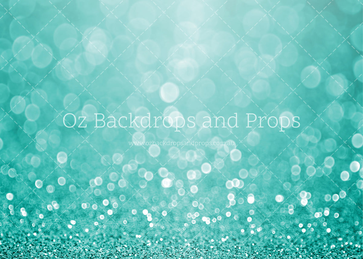 Turquoise Glitter Bokeh
