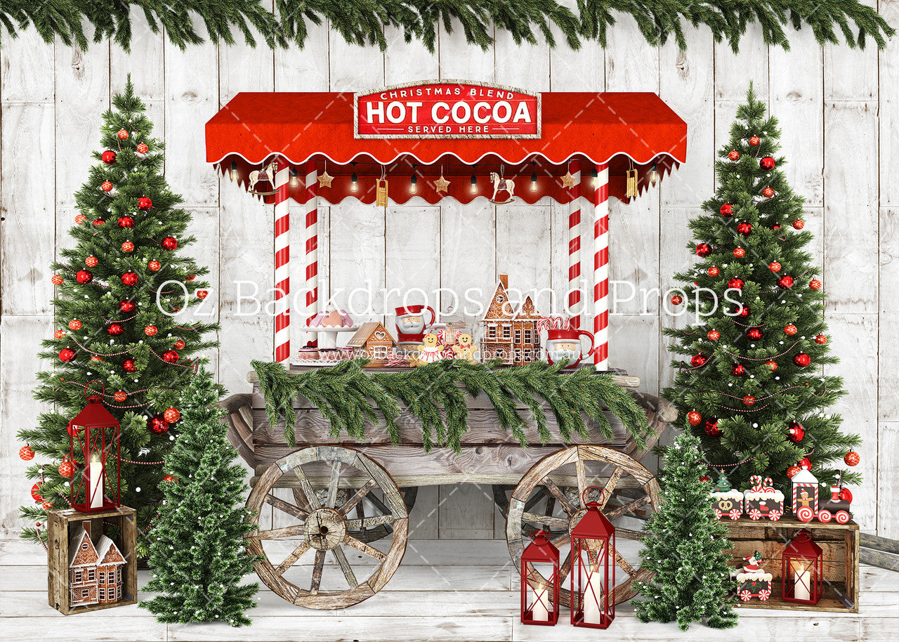 White Christmas Cocoa Cart