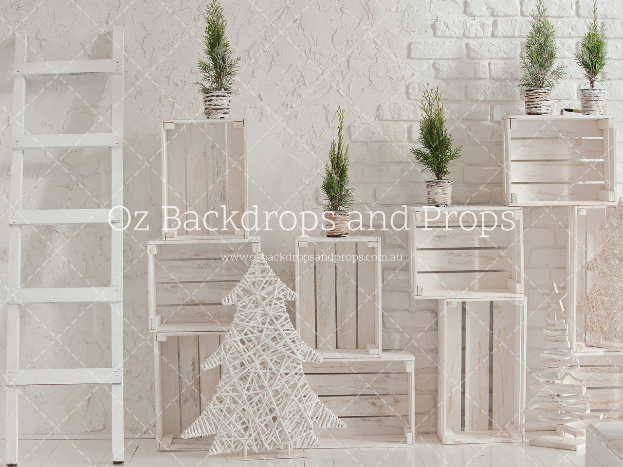 White Christmas Crates