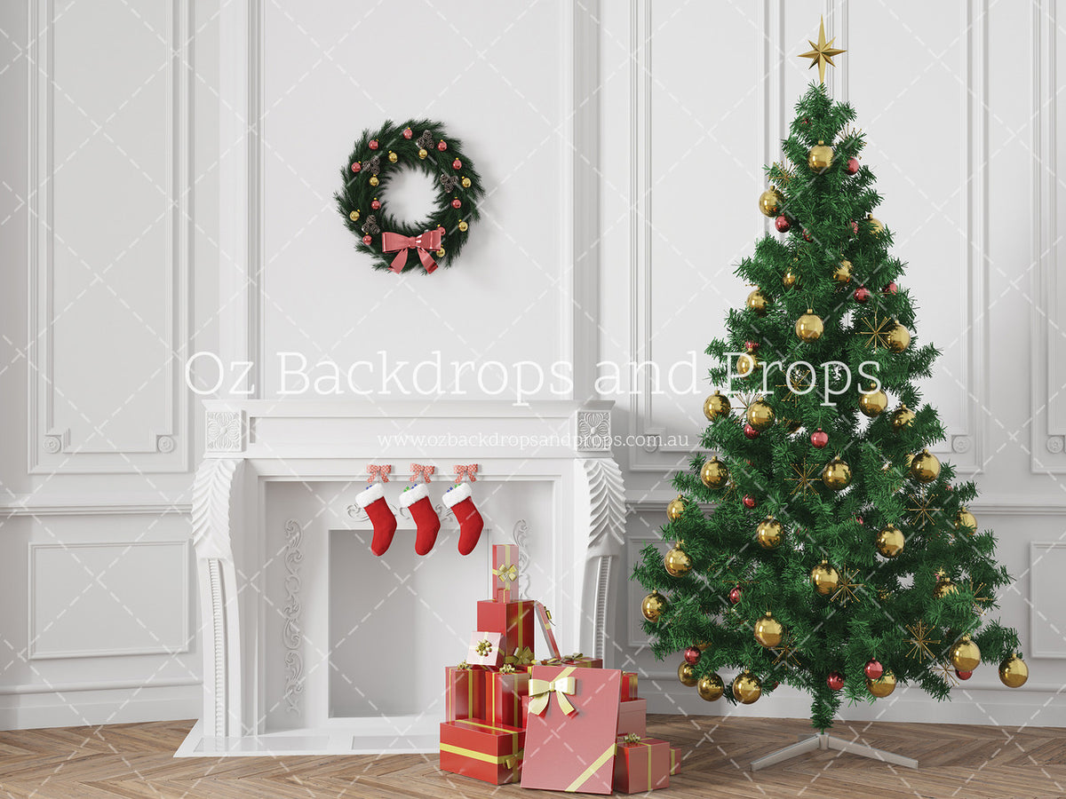 White Mantle Christmas Tree