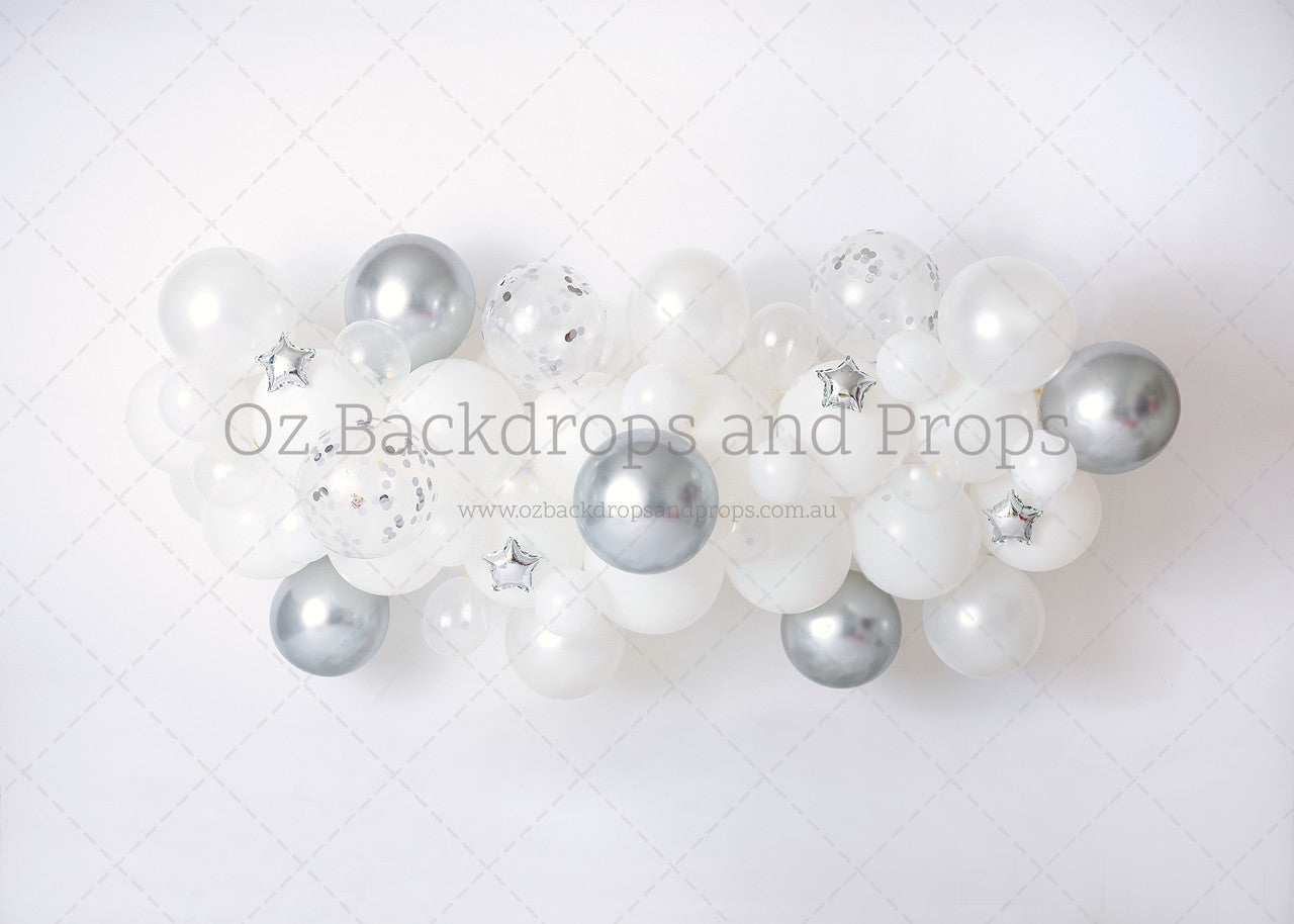 Silver and White Balloons