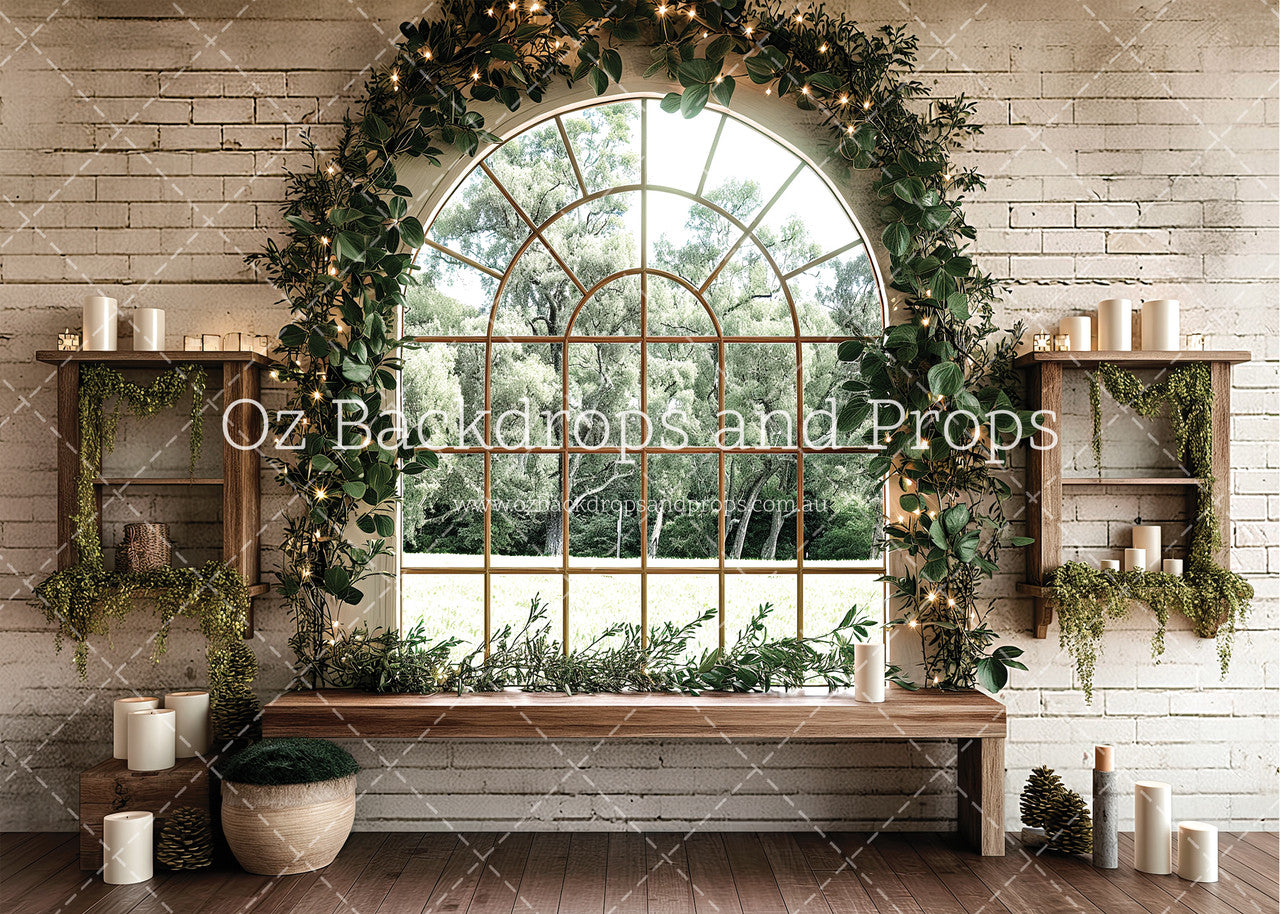 White Brick Boho Window