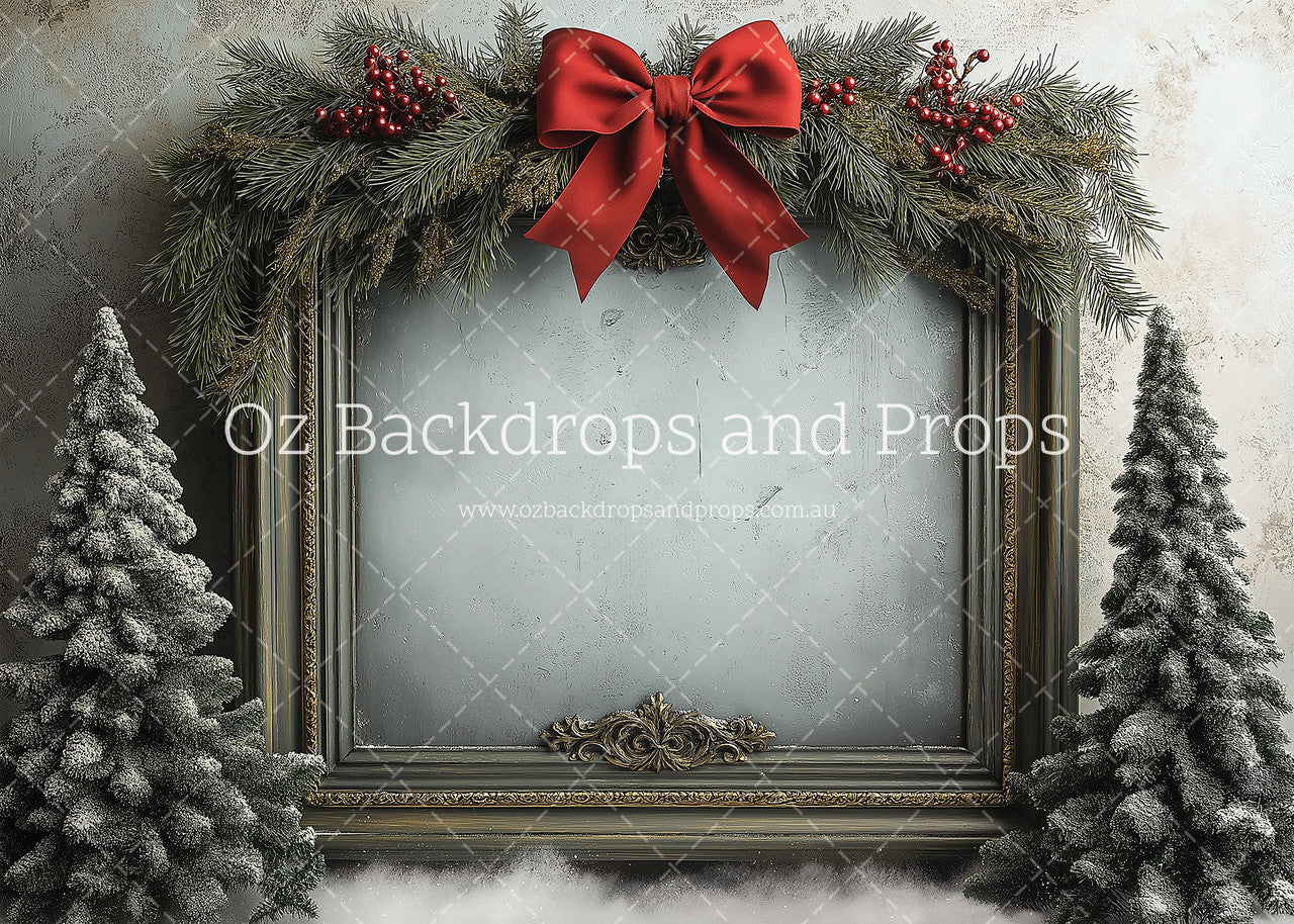 Winter Red Bow Frame