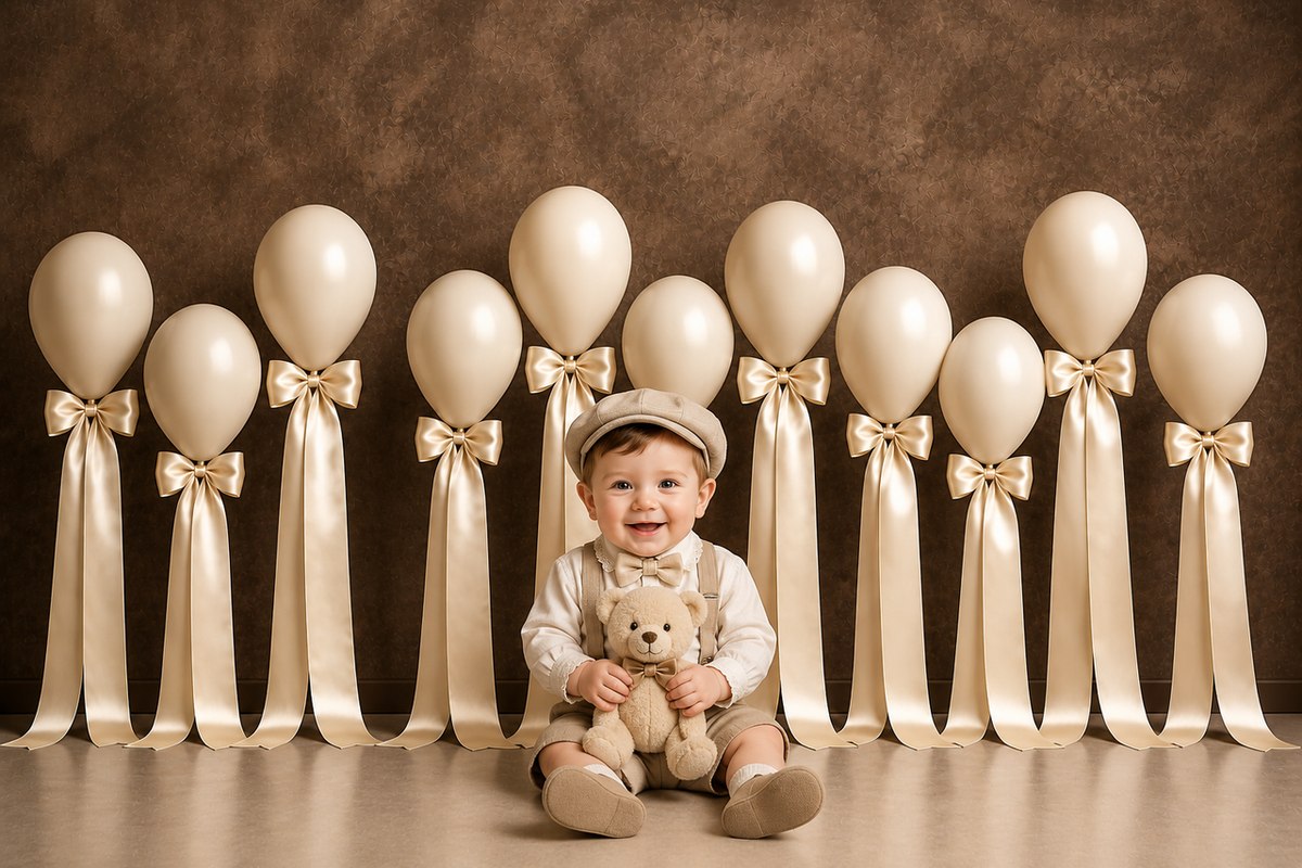 Beige Bow Balloons